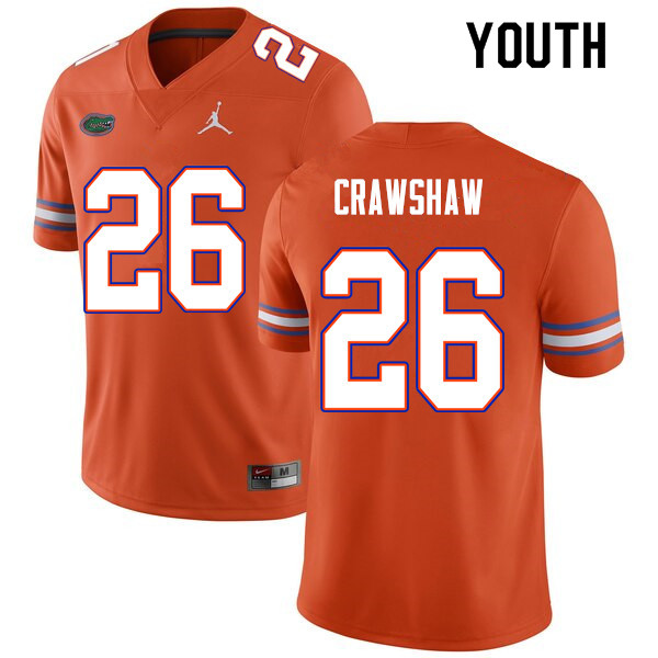 Youth #26 Jeremy Crawshaw Florida Gators College Football Jerseys Sale-Orange
